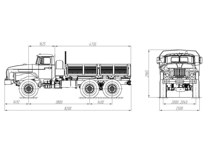 Габариты Урал 4320 бортовой