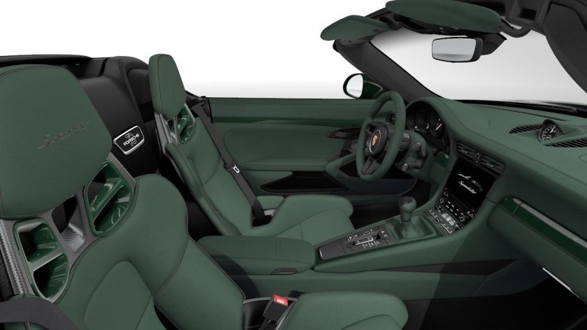 Порш зеленый салон