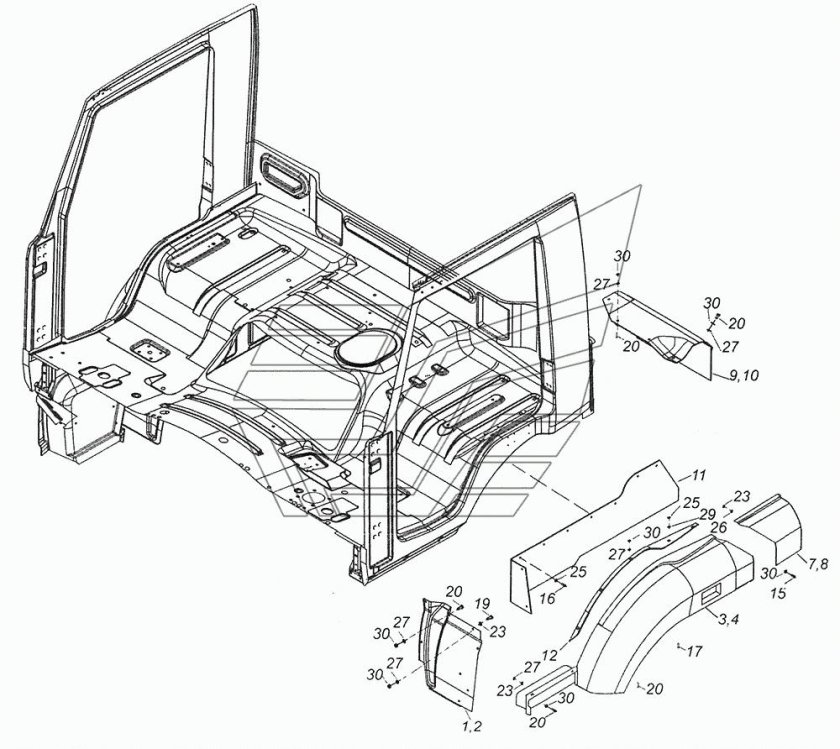 Панель пола кабины КАМАЗ 5320
