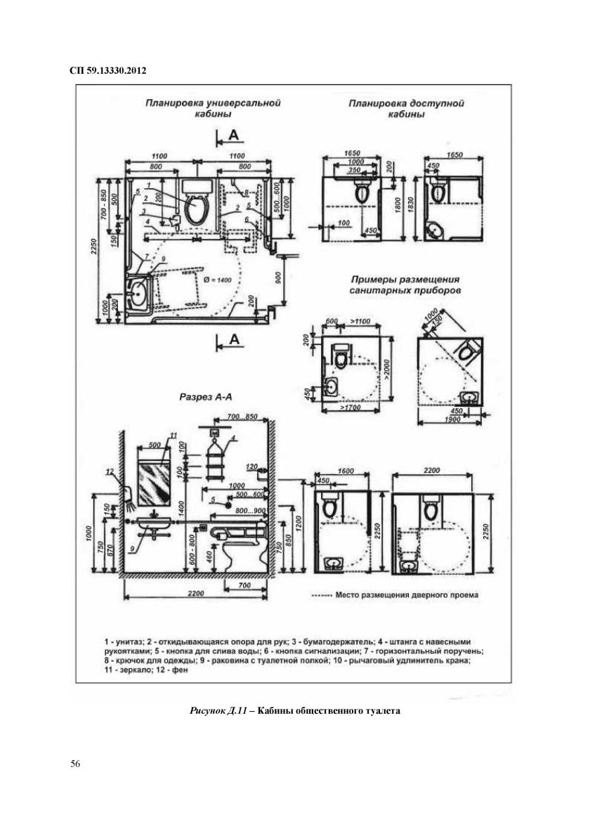 СП 59 санузел для МГН