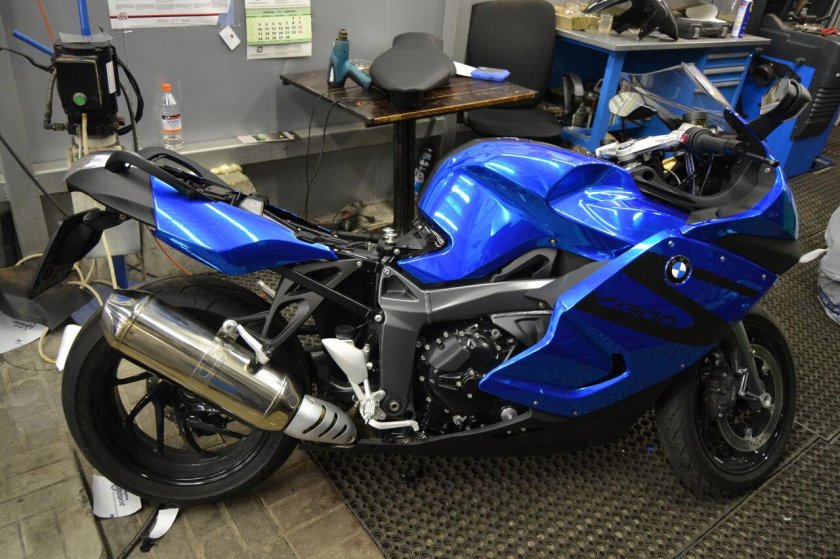 Мотоцикл БМВ синий