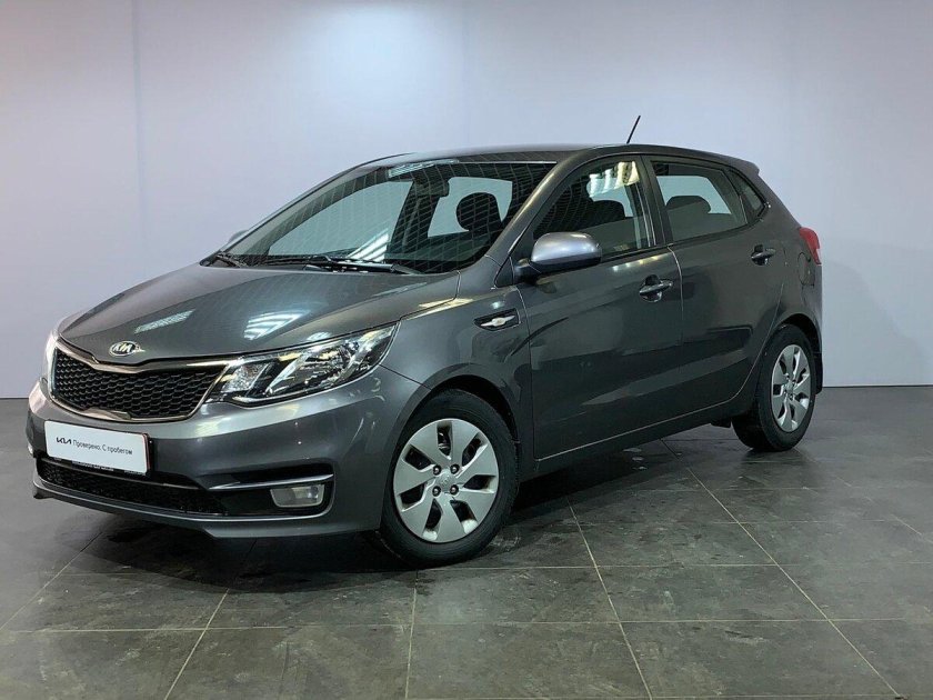 Kia Rio 2015 — 2017 III Рестайлинг серый