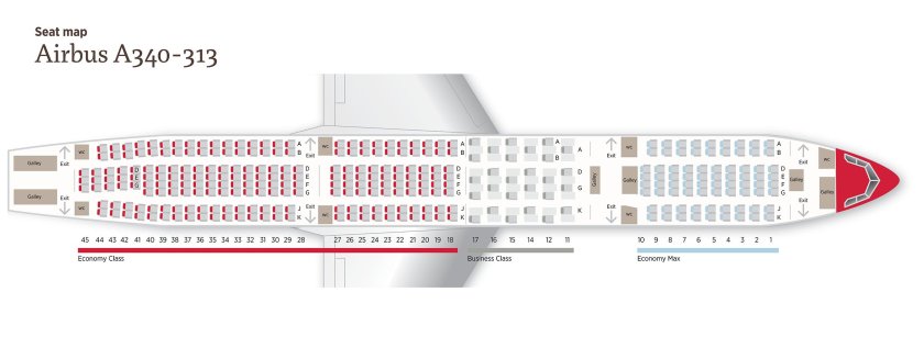 Схема кресел Аэробус 330