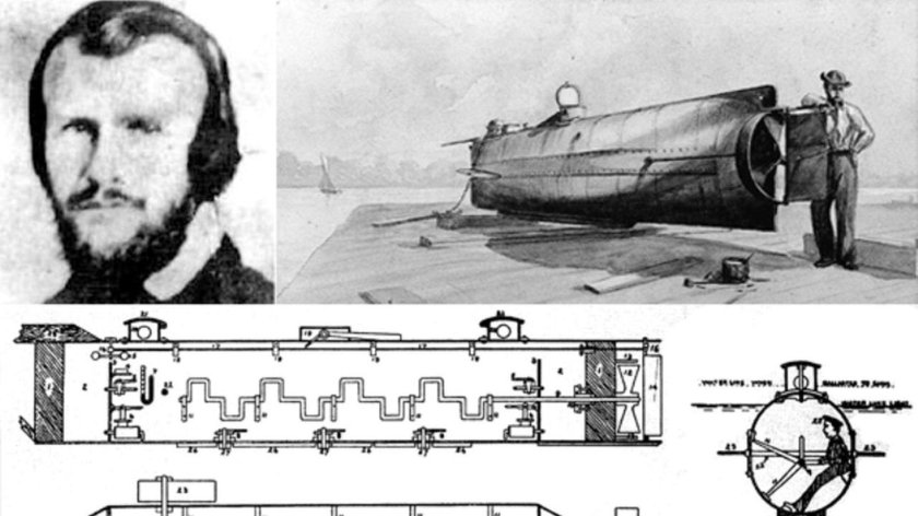 Первая подводная лодка США 1864