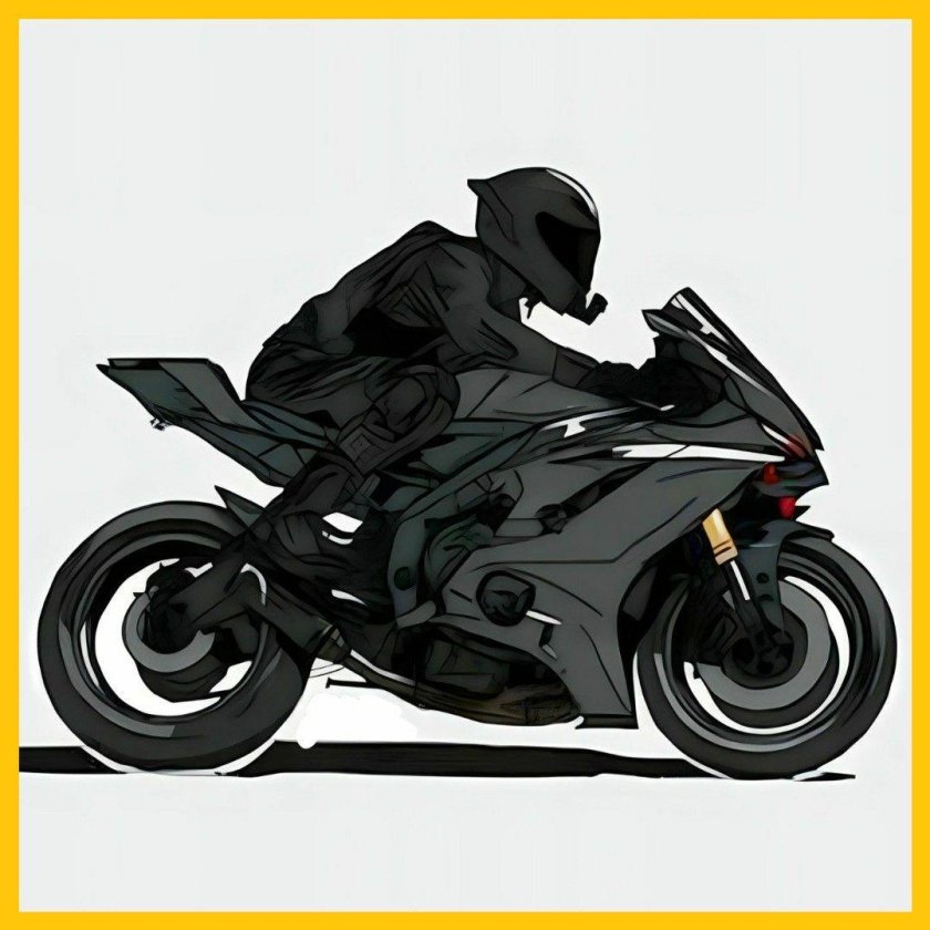 Мотоциклист рисунок карандашом
