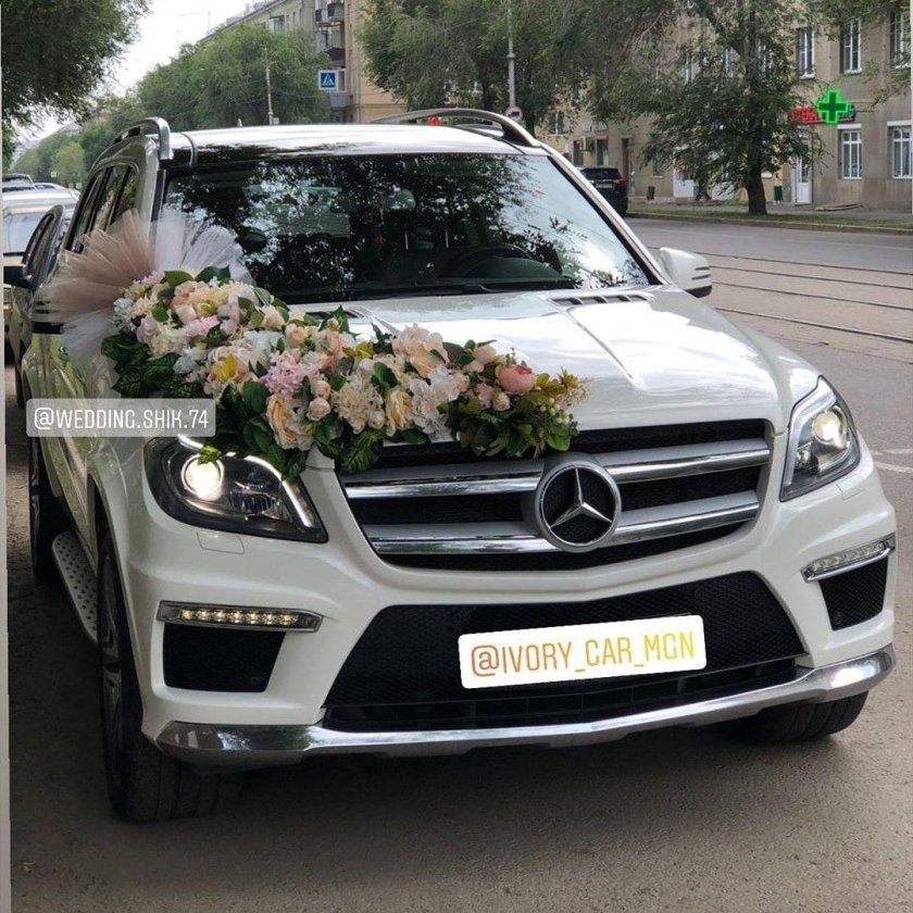 Машина для свадьбы БМВ украшенная