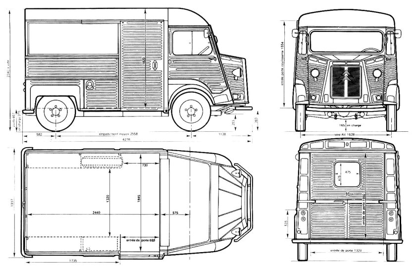 Citroen Type h чертежи
