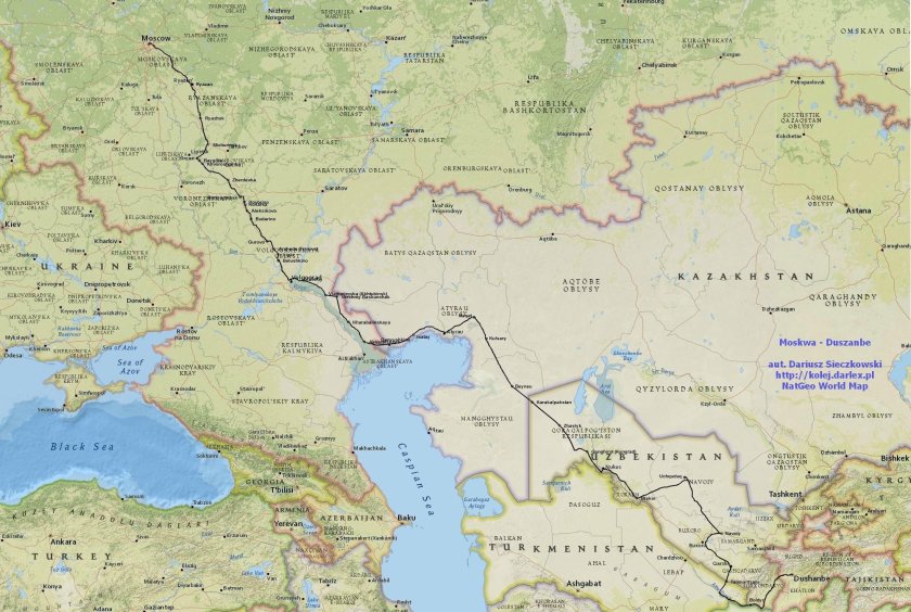 Поезд Москва Душанбе маршрут