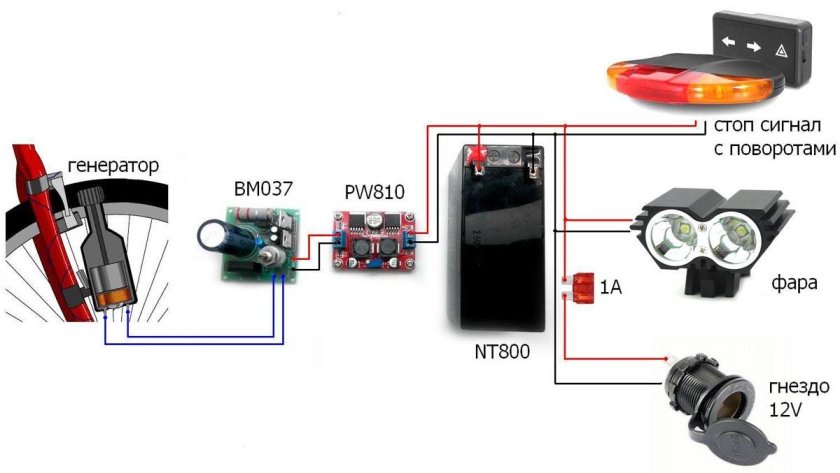 Схема подключения поворотников на велосипед