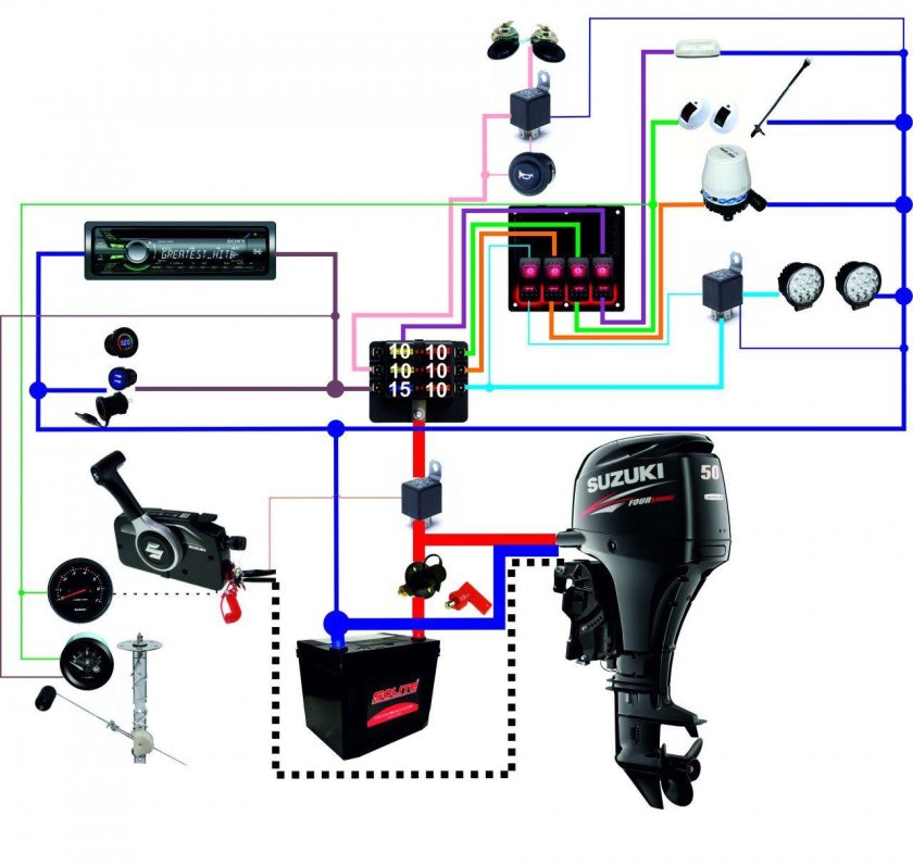 Проводка лодочного мотора Yamaha f 20