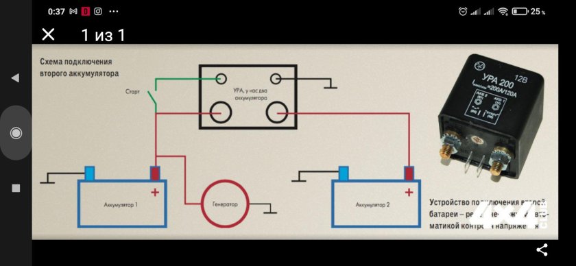 Схема подключения 2 автомобильного аккумулятора на 12 вольт