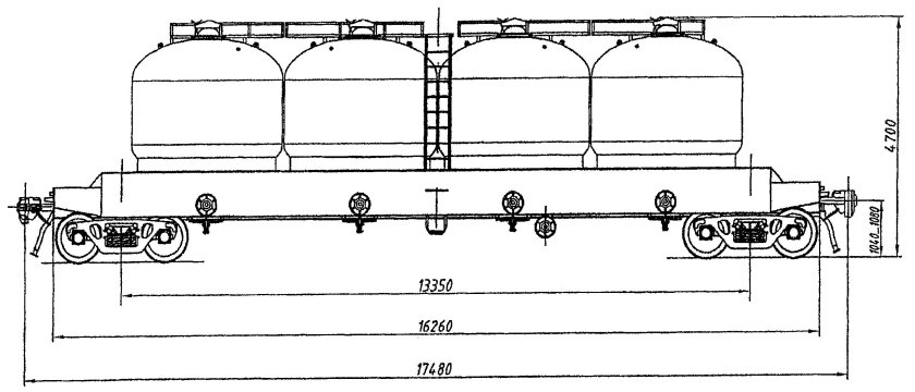 Вагон бункерного типа для нефтебитума, модель 17-494 вес