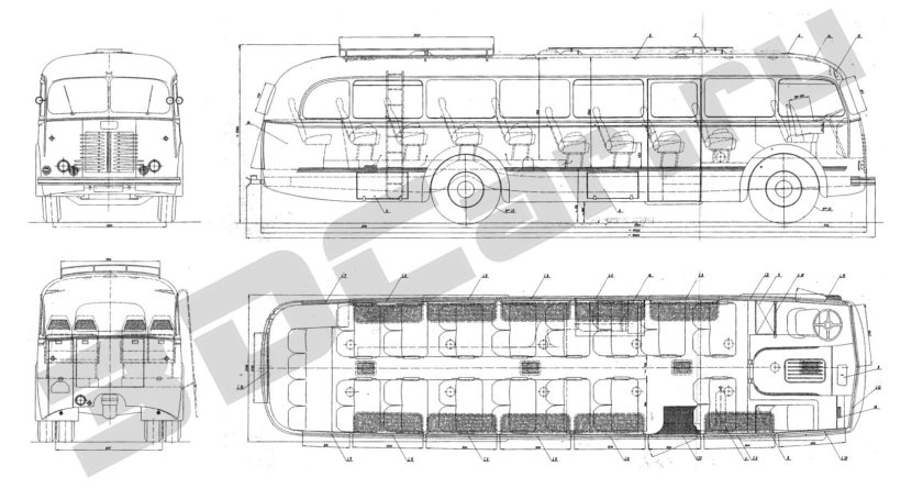 Škoda 706 RTO car чертеж