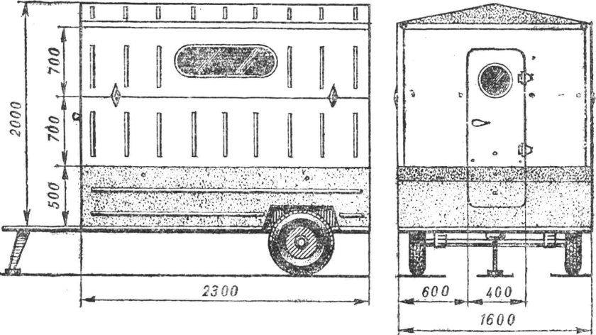 Чертёж прицепа для легкового автомобиля 2.5