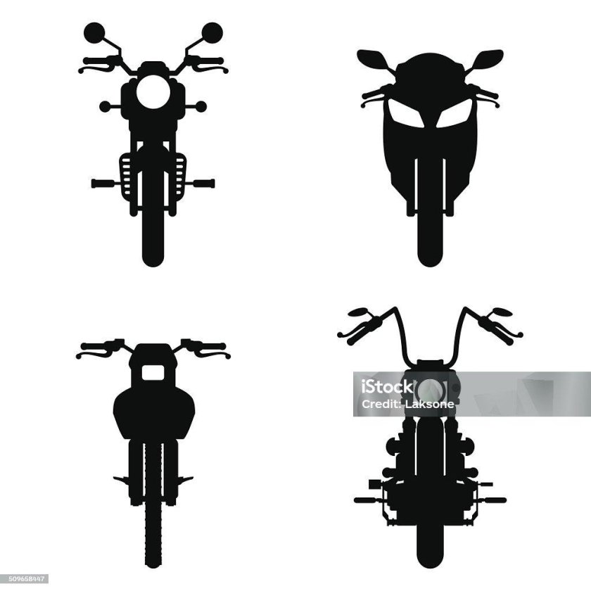 Силуэт мотоцикла спереди