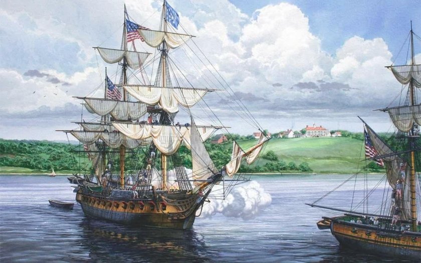 Парусный корабль 17 века Фрегат