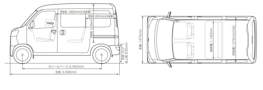 Daihatsu Hijet габариты салона