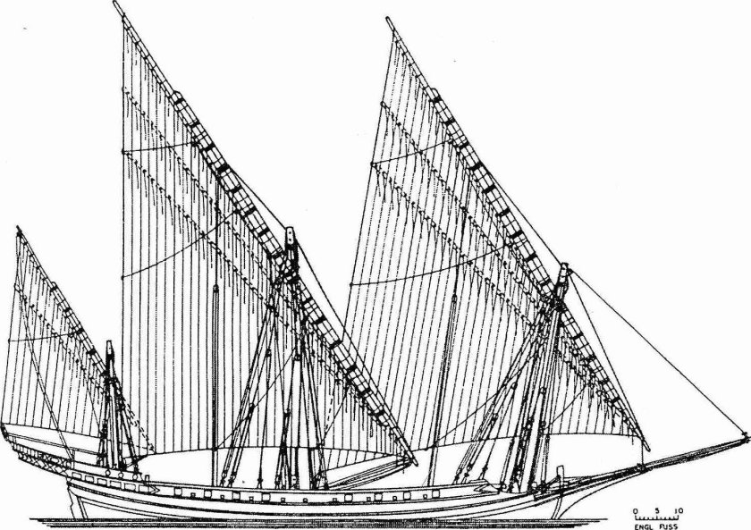 Корабль шебека 15 века