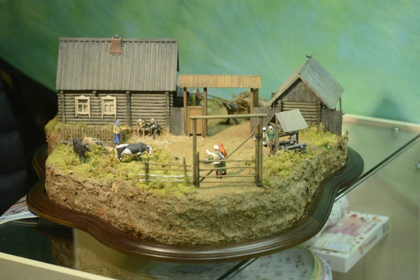 Диорама деревня ферма Скотный двор