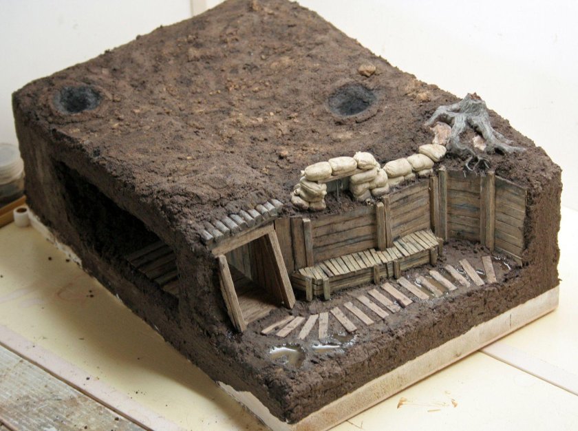 Диорама блиндаж окоп 1/72