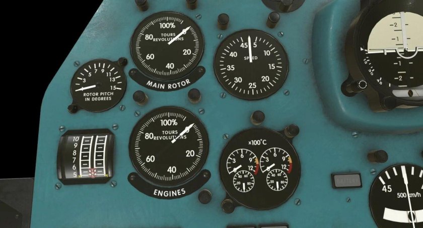 Приборная панель вертолета ми-8