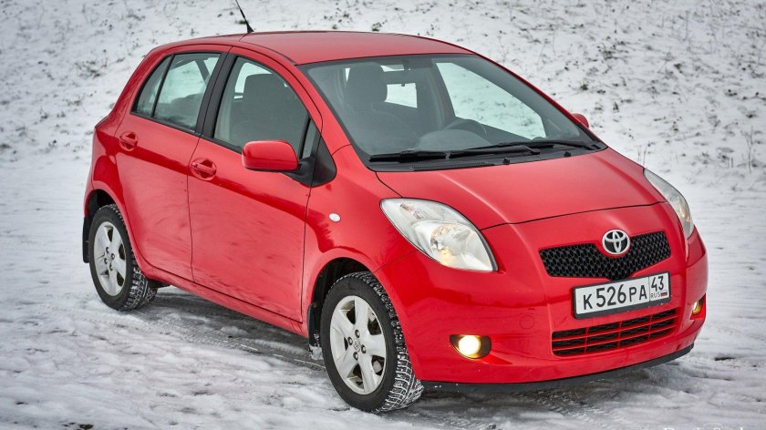 Тойота Ярис 2008 красная