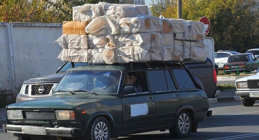 ВАЗ 2104 груженый на багажники