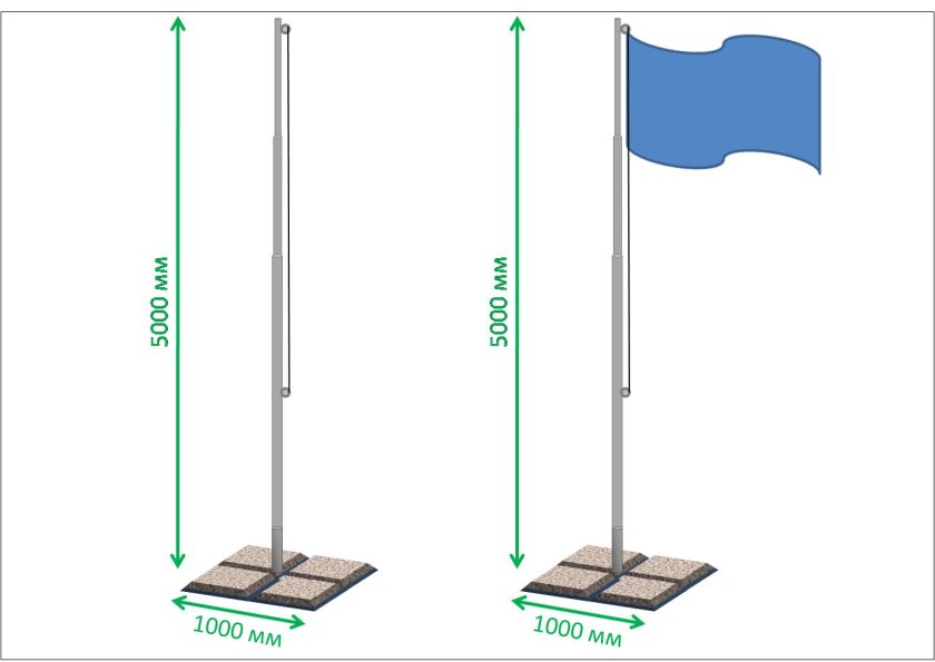 Флагшток стандарт 9 метров алюминий н701