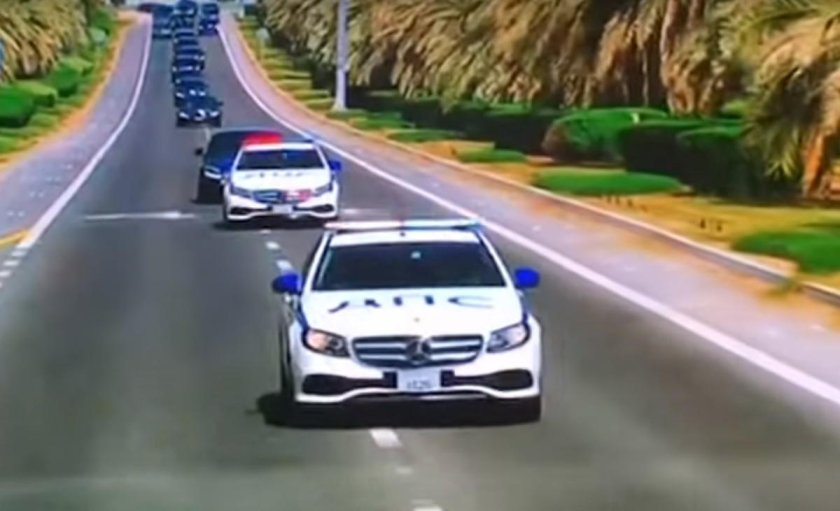 Путин в Абу Даби кортеж