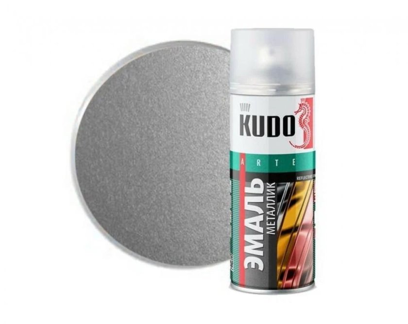 Краска аэрозольная серебро Kudo 520 мл