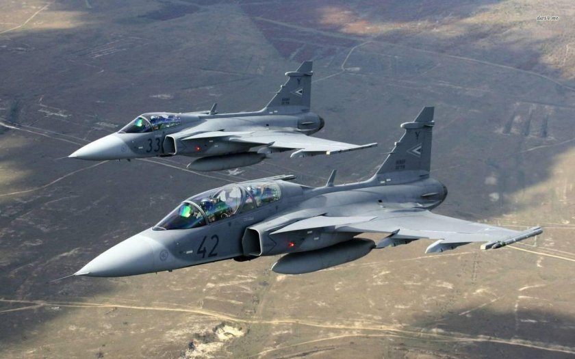 Истребитель ВВС Швеции Jas-39 Gripen