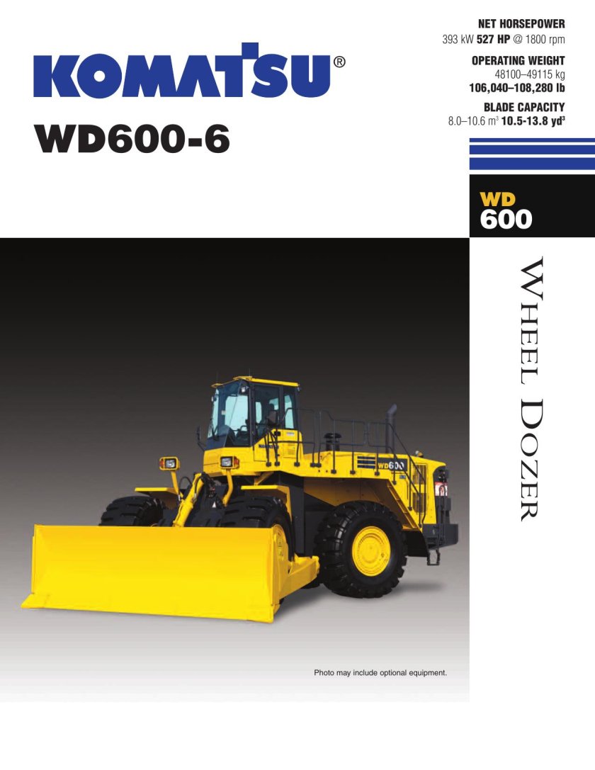 WD 600 Коматсу колесный бульдозер