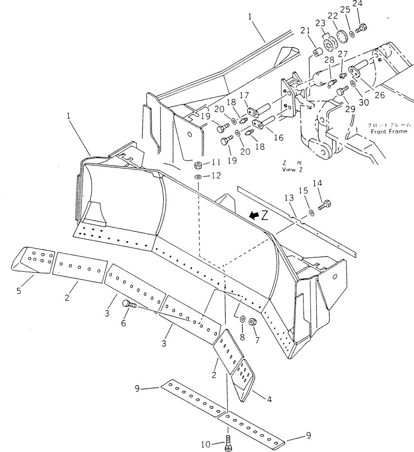 Комацу 155 бульдозер крепление отвала