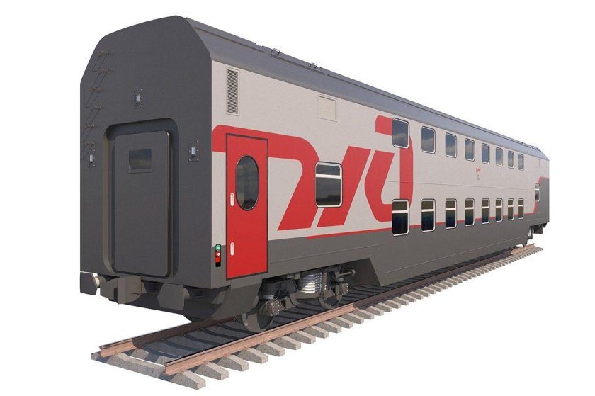 Модель двухэтажного вагона РЖД