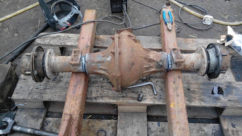 Укороченный передний мост УАЗ для минитрактора