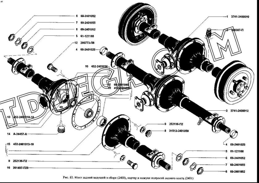 Привод переднего моста УАЗ 3741
