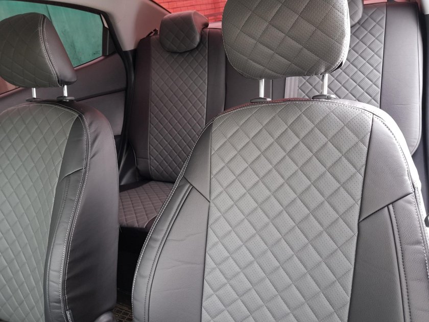 Чехлы Lada Priora SD 2014- ромб экокожа Seintex