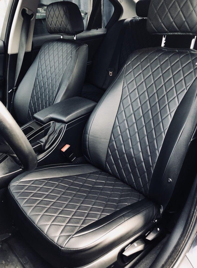 Чехлы BMW 3 e90 экокожа алькантара черные