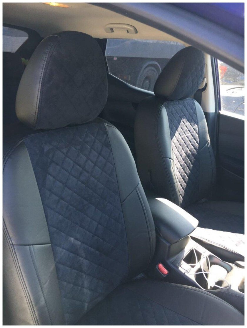 Чехлы Автопилот ромб алькантара черная