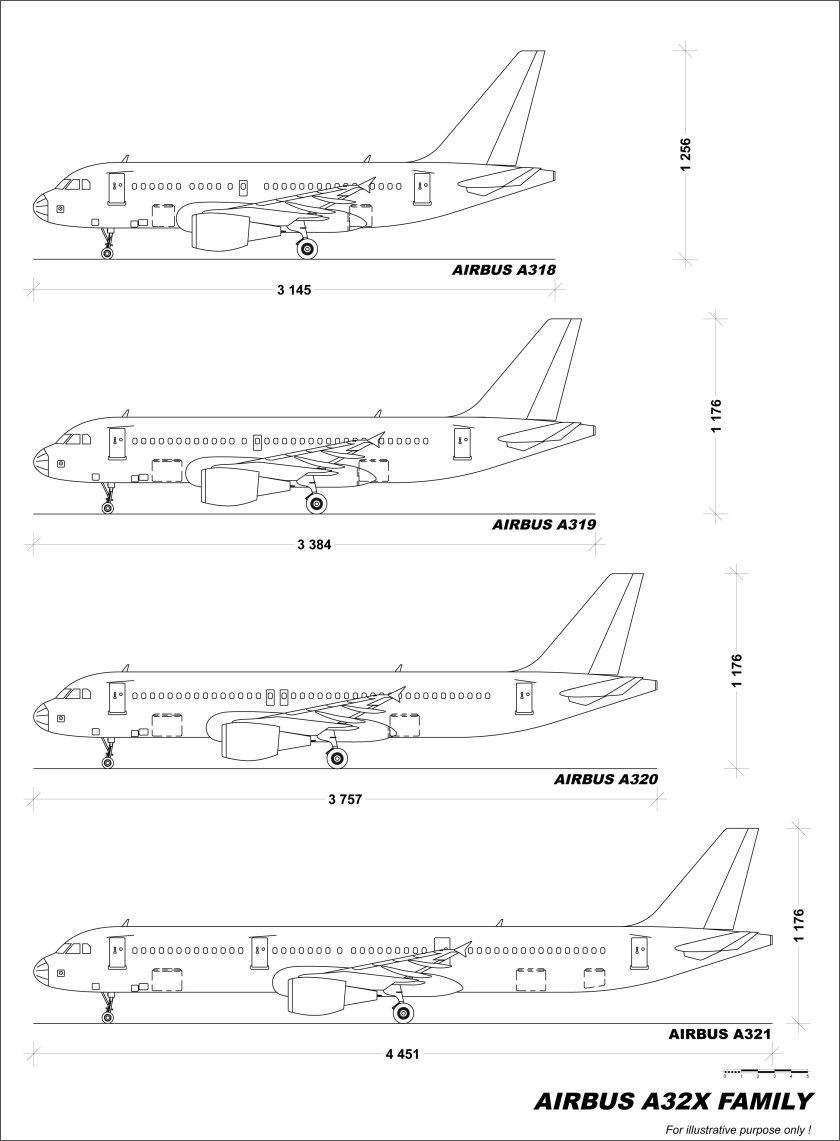 Чертеж самолета Airbus a320