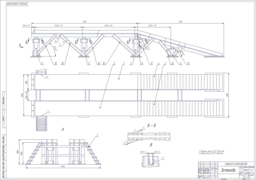 Ремонтная эстакада для погрузчика чертеж