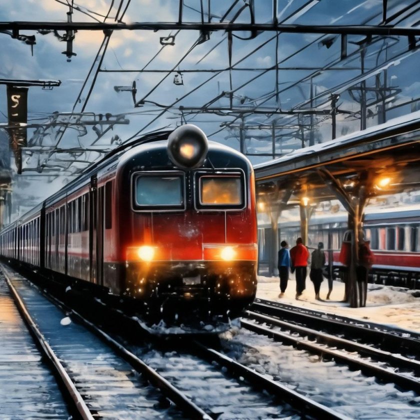 Железнодорожная станция поезд