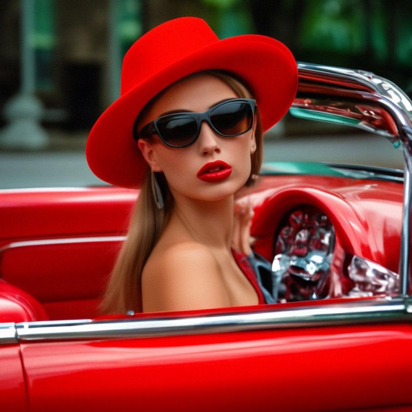 Девушка в кабриолете