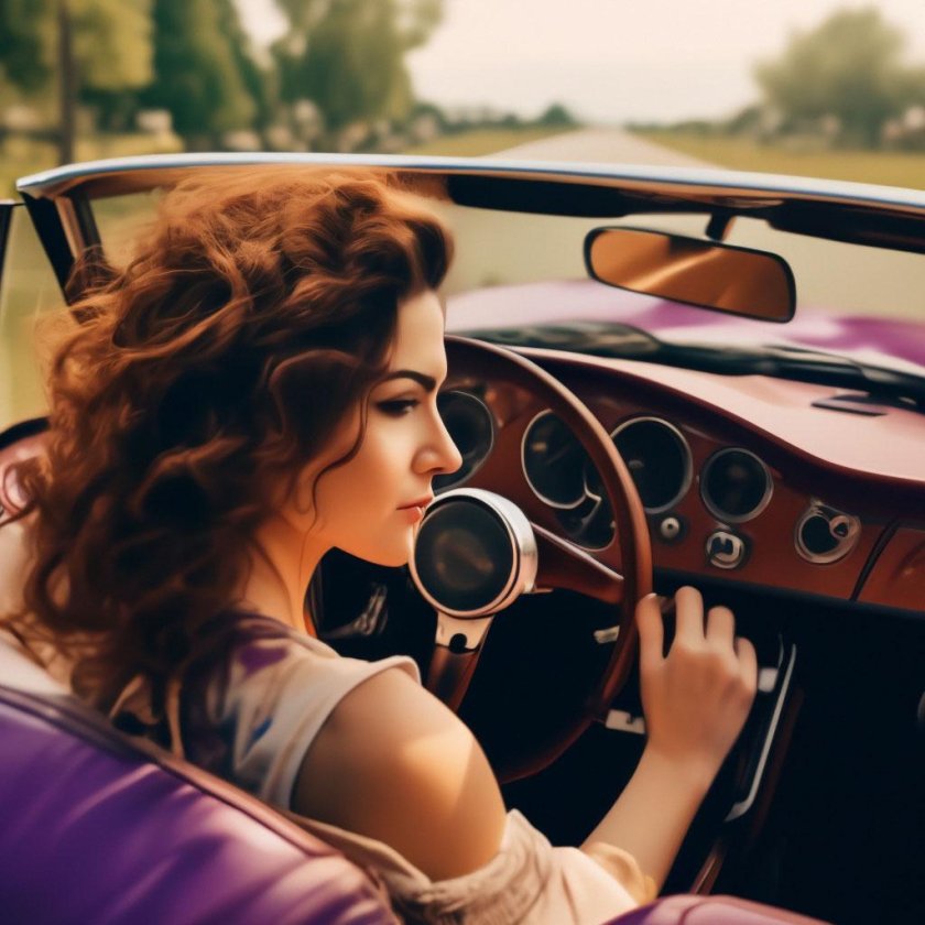 Женщина в кабриолете