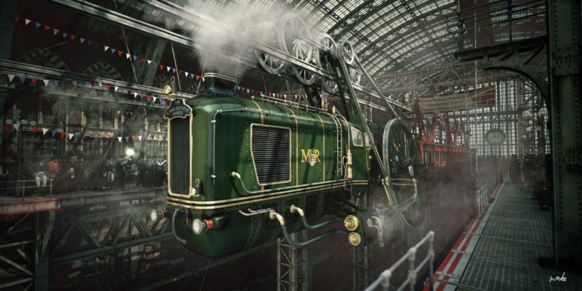 Дизельпанк стимпанк паровоз