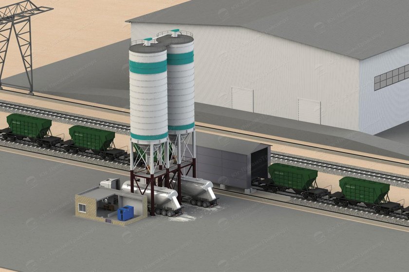 Прирельсовый склад цемента СЦ-1000