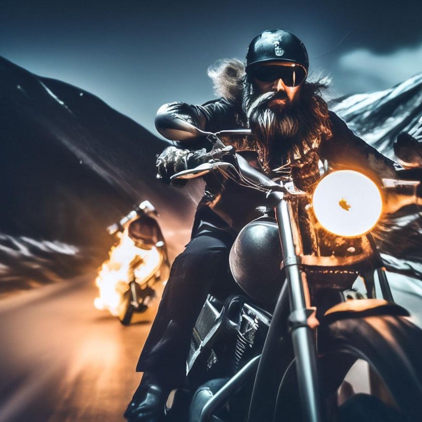 Бородатый байкер