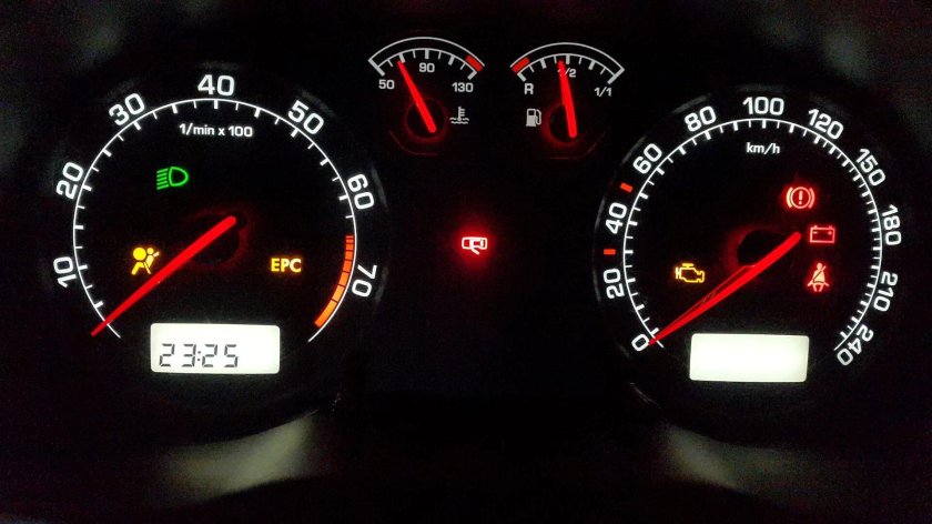 Пересвет панели приборов Шкода Октавия а5