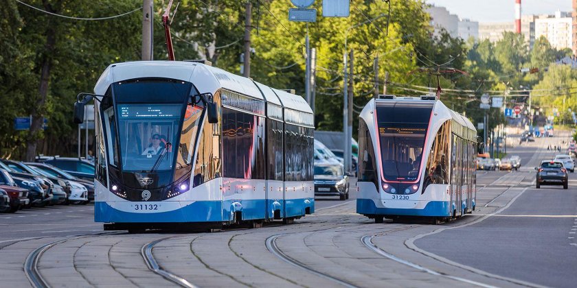 Трехсекционный трамвай Витязь-Москва