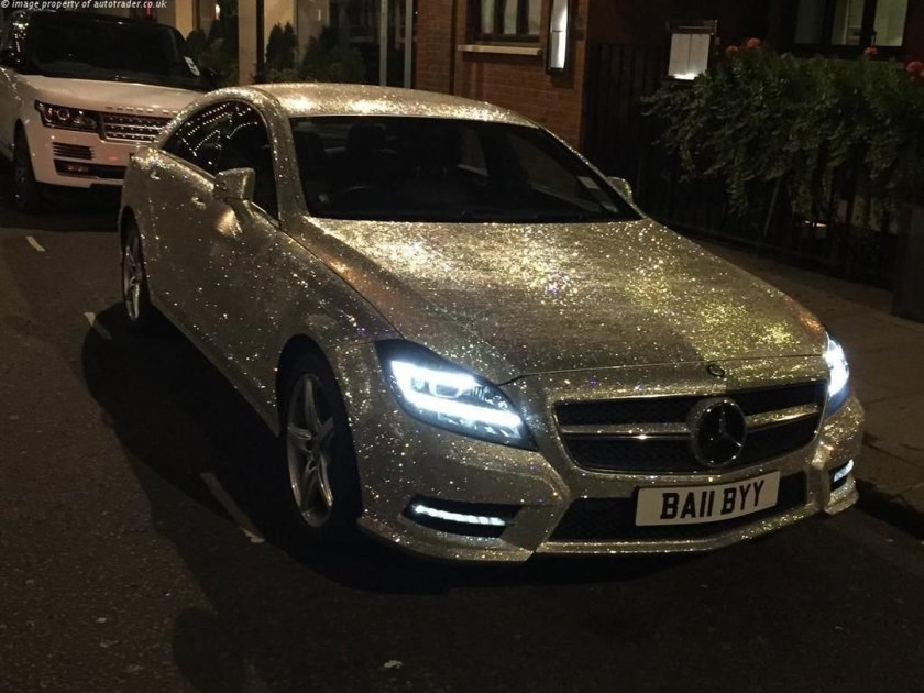 Мерседес 222 Сваровски золото